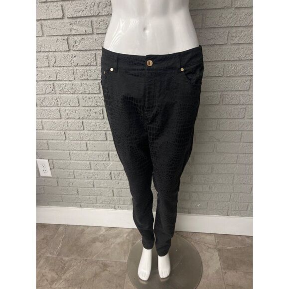 Eric Women Black Textured Jeans Size 10 - Picture 1 of 10